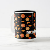 Vers Sinaasappel Vruchten Slices en Kaneel Tweekleurige Koffiemok (Voorkant links)