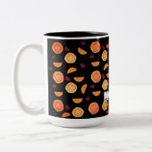 Vers Sinaasappel Vruchten Slices en Kaneel Tweekleurige Koffiemok (Links)