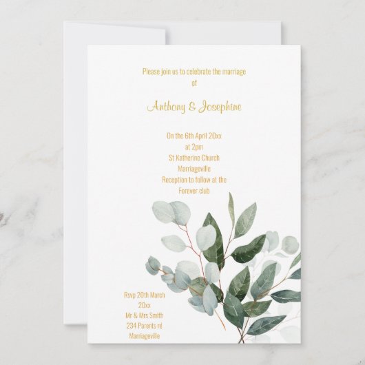 VERS SPRING BOTANICAL BOUQUET WEDDING INVITATION KAART (Voorkant)