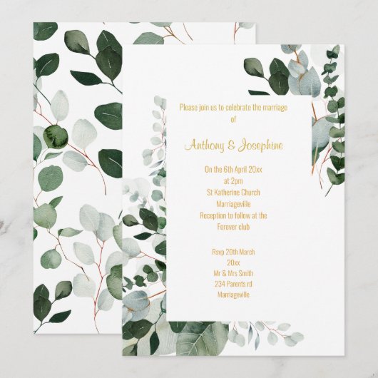 VERS SPRING-BOTANISCHE WEDDINVITATIE KAART (Voorkant / Achterkant)