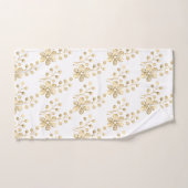 VERS SPRING GOLD WHITE FLORAL BATHROOM TOWEL SET BAD HANDDOEK (Handdoek)