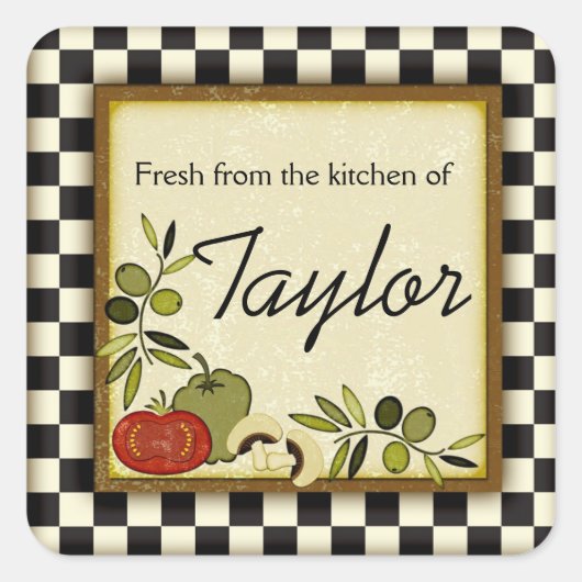 Vers uit de keuken van aangepaste stickers (Voorkant)