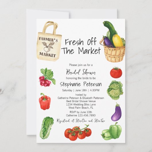 Vers uit de markt Basket Canvas tas Vrijgezellenfe Kaart (Voorkant)