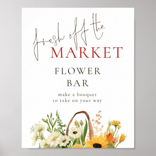 Vers uit de markt Flower Bar Vrijgezellenfeest Poster (Voorkant)