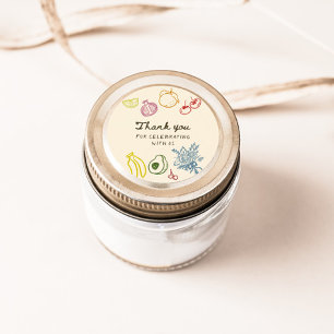 Vers uit de markt hand getrokken dank u ronde sticker