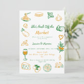 Vers uit de markt handgetrokken verloving kaart (Staand voorkant)