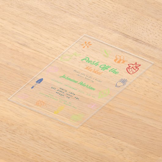 Vers uit de markt handgetrokken Vrijgezellenfeest Acryl Uitnodigingen (Laagn)