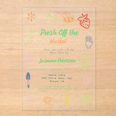 Vers uit de markt handgetrokken Vrijgezellenfeest Acryl Uitnodigingen (Voorkant)