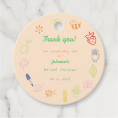 Vers uit de markt handgetrokken Vrijgezellenfeest Bedankjes Labels (Voorkant)