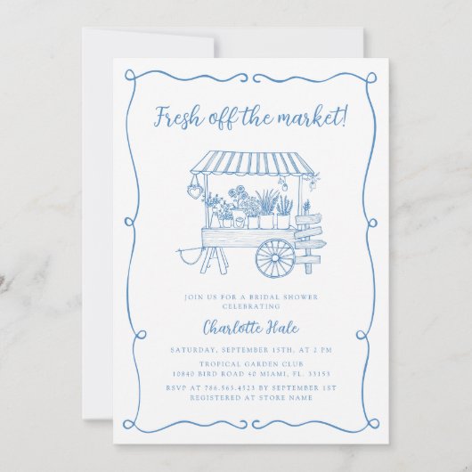 Vers uit de markt handgetrokken Vrijgezellenfeest Kaart (Voorkant)