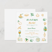 Vers uit de markt handgetrokken Vrijgezellenfeest Kaart (Voorkant / Achterkant)