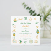 Vers uit de markt handgetrokken Vrijgezellenfeest Kaart (Staand voorkant)