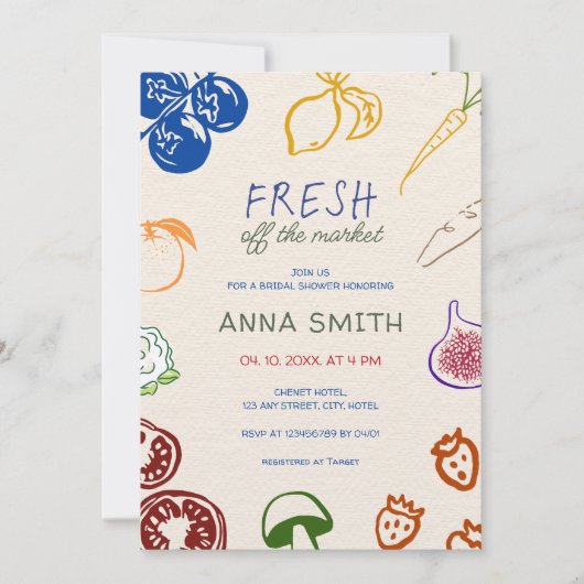 Vers uit de markt handgetrokken Vrijgezellenfeest Kaart (Voorkant)