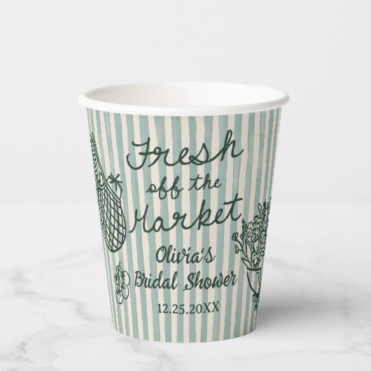 Vers uit de markt handgetrokken Vrijgezellenfeest Papieren Bekers (Voorkant)