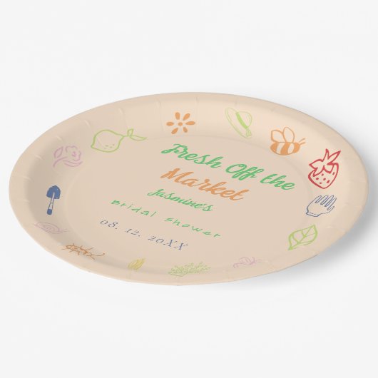 Vers uit de markt handgetrokken Vrijgezellenfeest Papieren Bordje (Gekanteld)