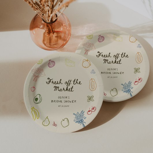 Vers uit de markt handgetrokken Vrijgezellenfeest Papieren Bordje