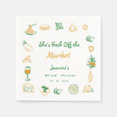 Vers uit de markt handgetrokken Vrijgezellenfeest Servet (Voorkant)