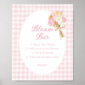 Vers uit de markt Roze Bruidsfeest Bloemenbar Poster (Voorkant)