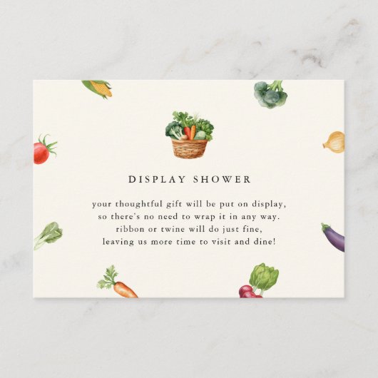 Vers uit de markt Vrijgezellenfeest display douche Informatiekaartje (Voorkant)