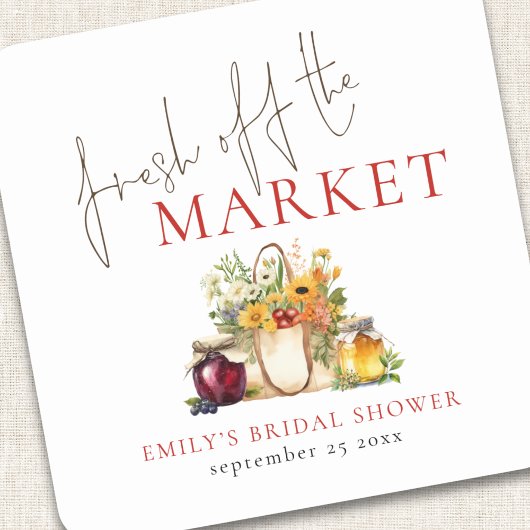 Vers uit de markt Waterverf Vrijgezellenfeest Vierkante Sticker