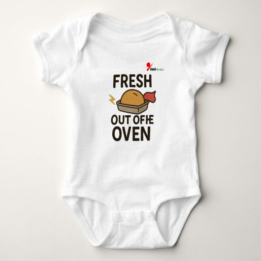 "Vers uit de Oven" Grappig Baby Shower Cadeau Body Romper (Voorkant)