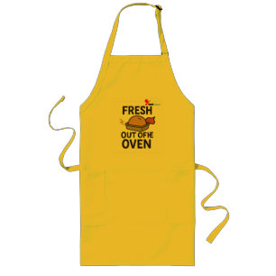 "Vers uit de Oven" Grappige Foodie Chef Geel Lang Schort