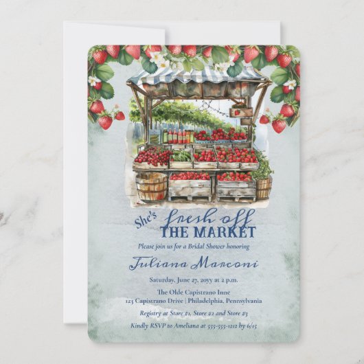 Vers van de markt Aardbeien Vrijgezellenfeest Kaart (Voorkant)