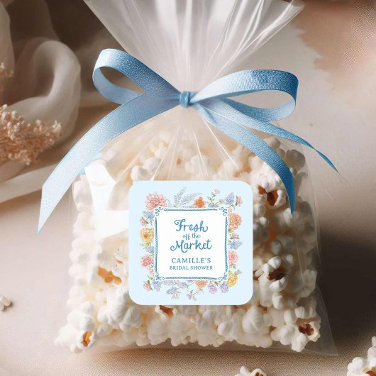 Vers van de markt Blauw Vrijgezellenfeest Vierkante Sticker