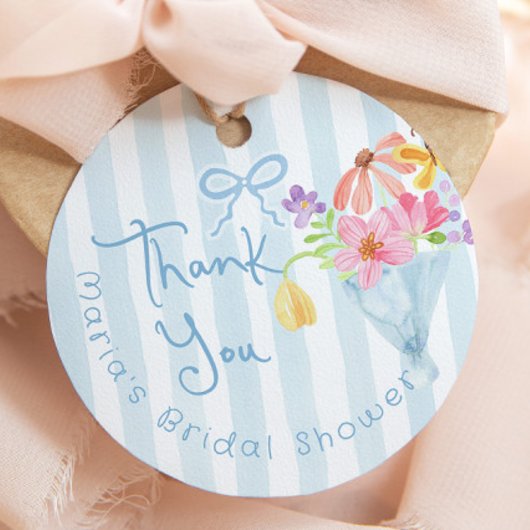 Vers van de Markt Blauwe Aquarel Bedankt Bedankjes Labels