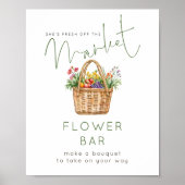 Vers van de Markt Bloem Bar Groen Bruidsfeest Poster (Voorkant)