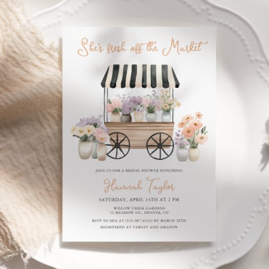 Vers van de markt Bloemen Vrijgezellenfeest Kaart