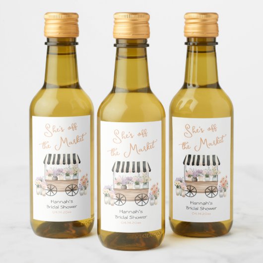 Vers van de markt Bloemen Vrijgezellenfeest Wijn Etiket (Flessen)