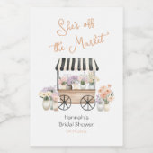 Vers van de markt Bloemen Vrijgezellenfeest Wijn Etiket (Enkel label)