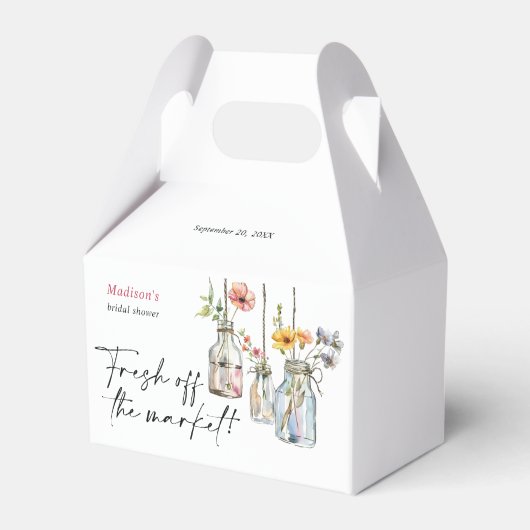 Vers van de Markt Bloemige Pot Bruidsdiner Bedankdoosjes (Voorkant Zijde)