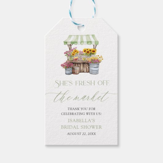 Vers van de Markt Boerenmarkt Bruidsdiner Cadeaulabel (Voorkant)