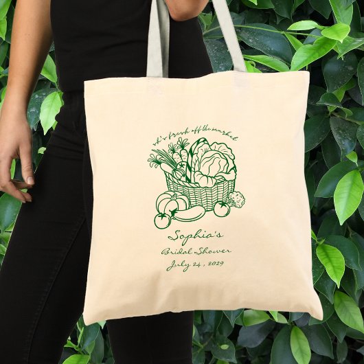 Vers van de markt boerenmarkt bruidsfeestje tote bag