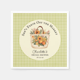 Vers van de markt Boerenmarkt Bruidsuitnodiging Servet