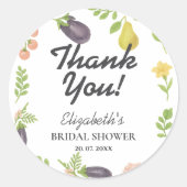 Vers van de markt Boerenmarkt Bruiloft Bridal Show Ronde Sticker (Voorkant)