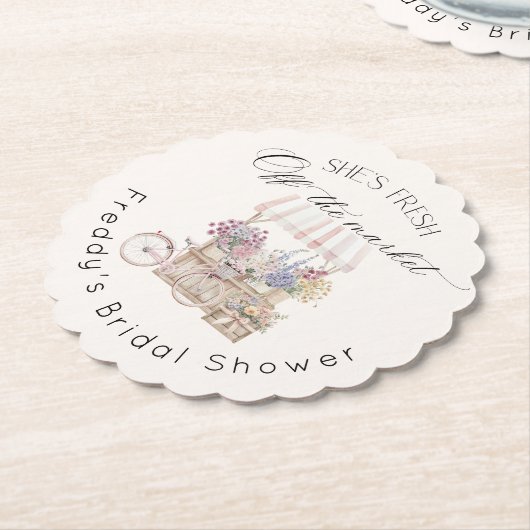 Vers van de Markt Boho Bloemen Kar Bruids- Kartonnen Onderzetters (Gekanteld)