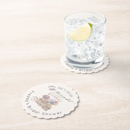 Vers van de Markt Boho Bloemen Kar Bruids- Kartonnen Onderzetters (Insitu)