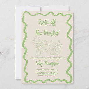 "Vers van de markt" Bridal Shower Uitnodiging