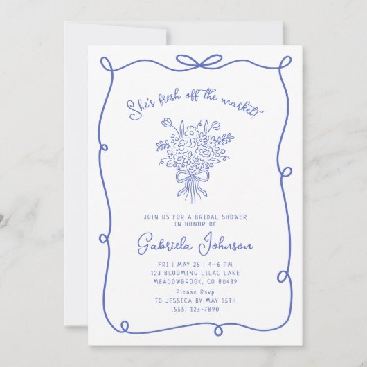 Vers van de markt Bruids douche uitnodiging (Voorkant)