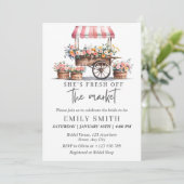 Vers van de markt Bruids Douche Uitnodiging Temp (Staand voorkant)