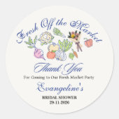 Vers Van de Markt Bruidsfeestje Whimsical Ronde Sticker (Voorkant)