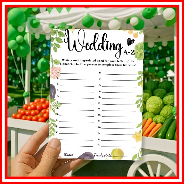 Vers van de markt bruiloft A-Z bruids spel (Creator heeft geüpload)