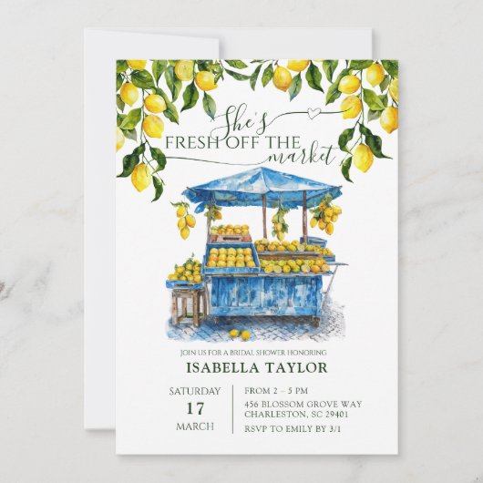 Vers van de markt Citrus Lemon Vrijgezellenfeest Kaart (Voorkant)