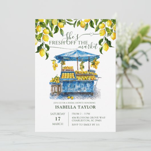 Vers van de markt Citrus Lemon Vrijgezellenfeest Kaart (Staand voorkant)