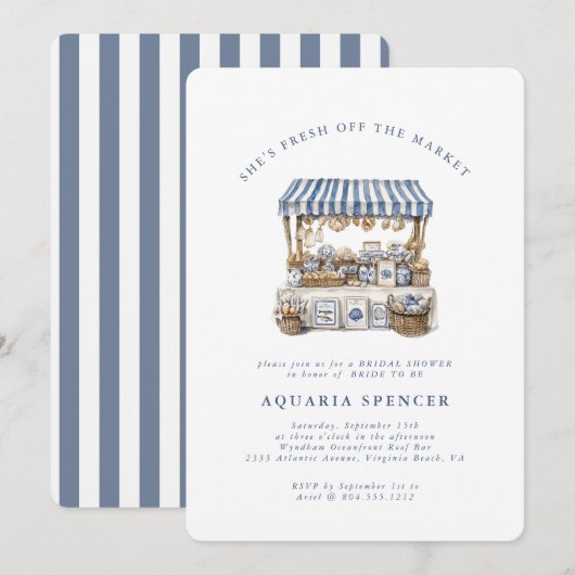 Vers van de markt - Coastal Market Bridal Kaart (Voorkant / Achterkant)