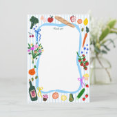 VERS VAN DE MARKT Cute Custom Bruidsdouche Bedankkaart (Staand voorkant)