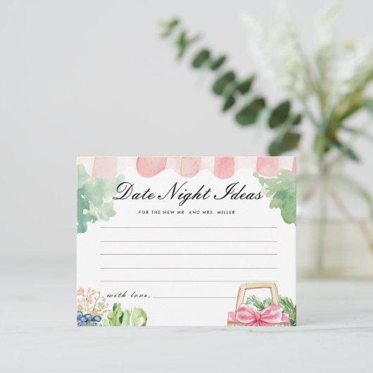 Vers van de markt datum nacht Vrijgezellenfeest Informatiekaartje (Staand voorkant)